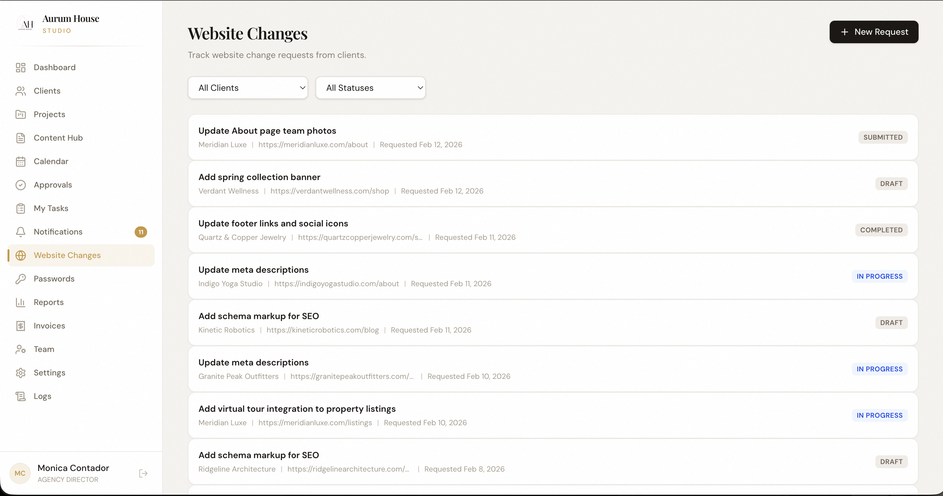 Website Change Requests